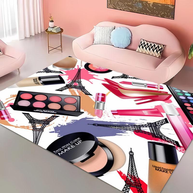 Cartoon Make Up Cosmetics Carpets for Home Living Room  Adults Bedroom Cloakroom Sofa Doormat Kitchen Floor Rugs Anti-slip Decor