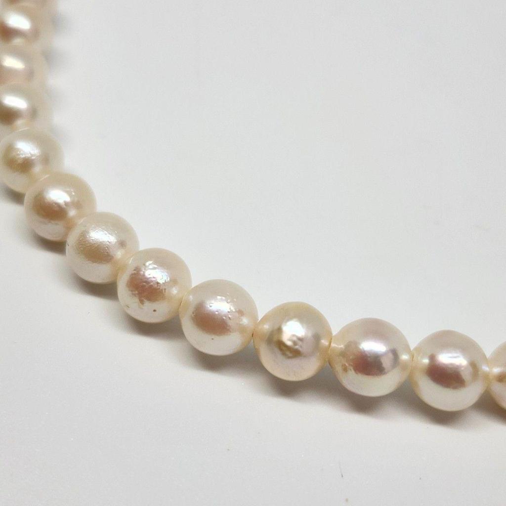 Used Genuine Pearl Necklace Necklace Perl School Mama Ladies Accessories White Silver Metal Fittings Real White