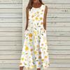 Women's Casual Printed Dresses Round Neck Basic Classic Outdoor Daily Sleeveless Loose Dresses