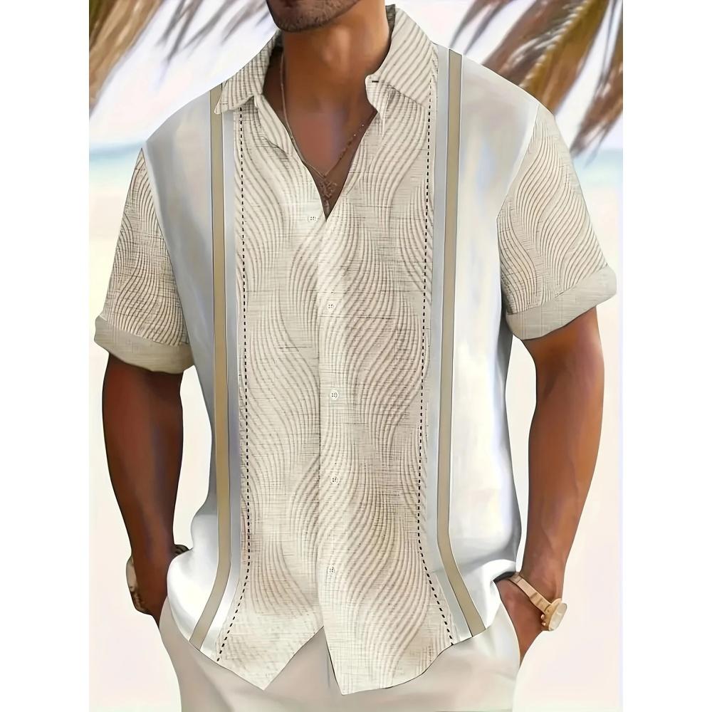 Men's Tropical Plant Shirt Hawaiian Shirt Button Up Shirt Short Sleeved Summer Printed Shirt