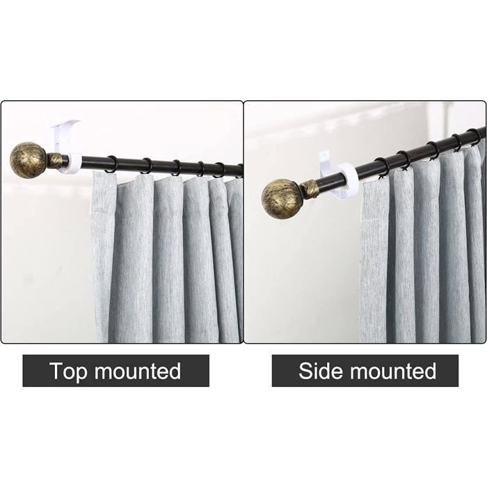 AIMOONSA Support plafond pour tringle à rideau 26–32 mm en aluminium blanc, lot de 4