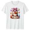 Cute Fluffy Puppy Dog Wearing Unisexs TShirt Husky Dog Lover Easter Gift For Her