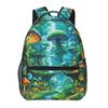 Mushrooms Forest Art Backpacks Boys Girls Bookbag Children School Bags Cartoon Laptop Rucksack Shoulder Bag Large Capacity