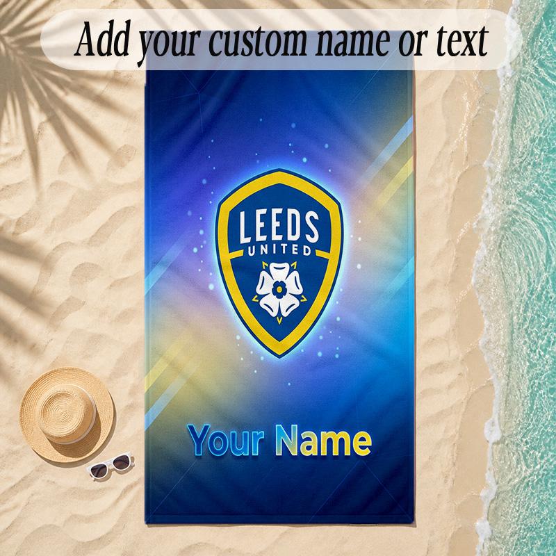 Beach TowelLeeds United Custom Name Text Personalized Soft Towel for Beach Pool Indoor Home Decor Gift