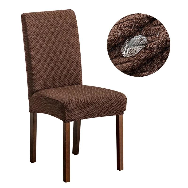 Waterproof Jacquard Chair Cover for Dining Room Stretch Seat Slipcover Home Kitchen Spandex Protector Cases 1/2/3/4/5/6/8pcs