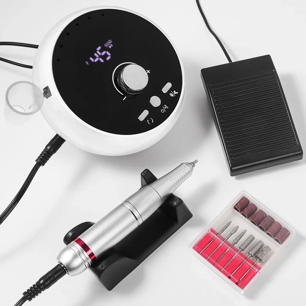 45000RPM Electric Nail Machine Nail Drill Professional Manicure Machine With Brushless Motor Nail Grinding Machine Set Nail Polishing Equipment