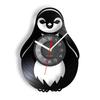 Cute Penguin Mural Wall Clock Baby Penguin Vinyl Record Wall Clock Penguin Family Children's Room Decoration Wall Watch Gift