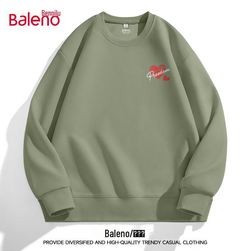 Baleno Unisex Round Neck Knit Sweatshirt with Heart & Letter Print