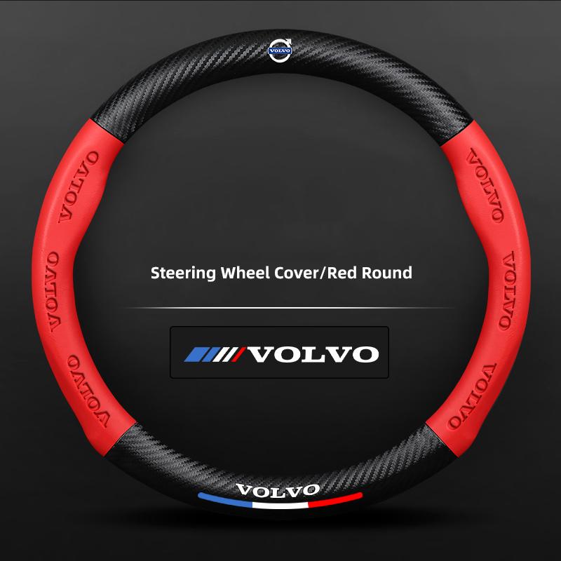 

38CM Anti Slip Car Steering Wheel Cover Carbon Fibre Texture For Volvo ES90 EC40 EX40 EM90 XC90 V90 V60 XC60 V40 S80 S60 S90 C40