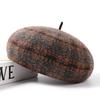 Autumn and winter new pure wool women's beret plaid woolen painter's hat shows the face of the small pumpkin hat tide