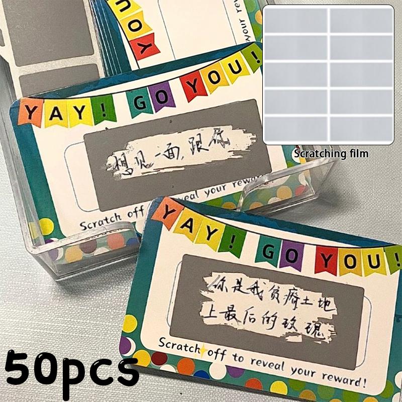 

50Pcs Scratch-Off Cards Game Prizes For Classroom Students School Recognition Rewards Thank You Gift Certificates A