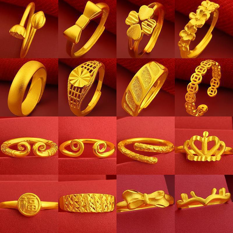 

Gold Plated Peony Bow Ring for Women - Matte Brass Band Jewelry