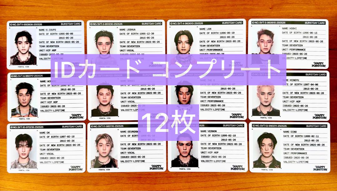 

[USED] SEVENTEEN HAPPY BURSTDAY ID Card Full Set of 12