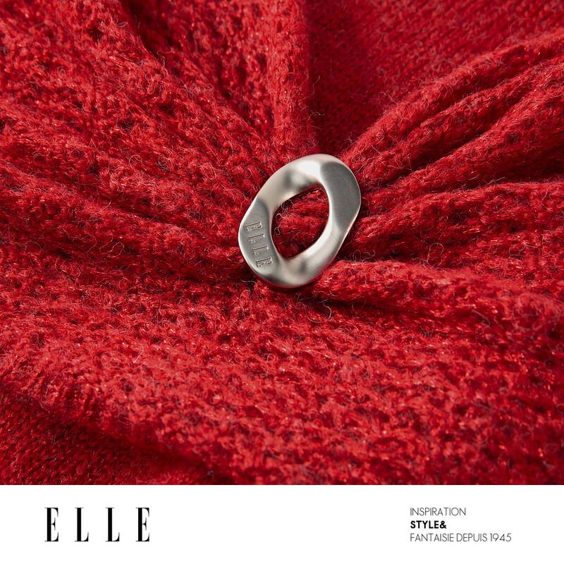 ELLE Women's Wool Blend Hollow Knit Shawl Sweater