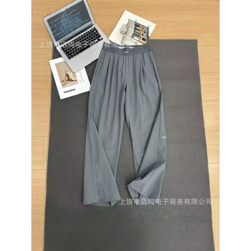 Pantaloni Sportivi Dritti Larghi da Donna Asciugatura Rapida Leggeri Casual con Dettagli Riflettenti