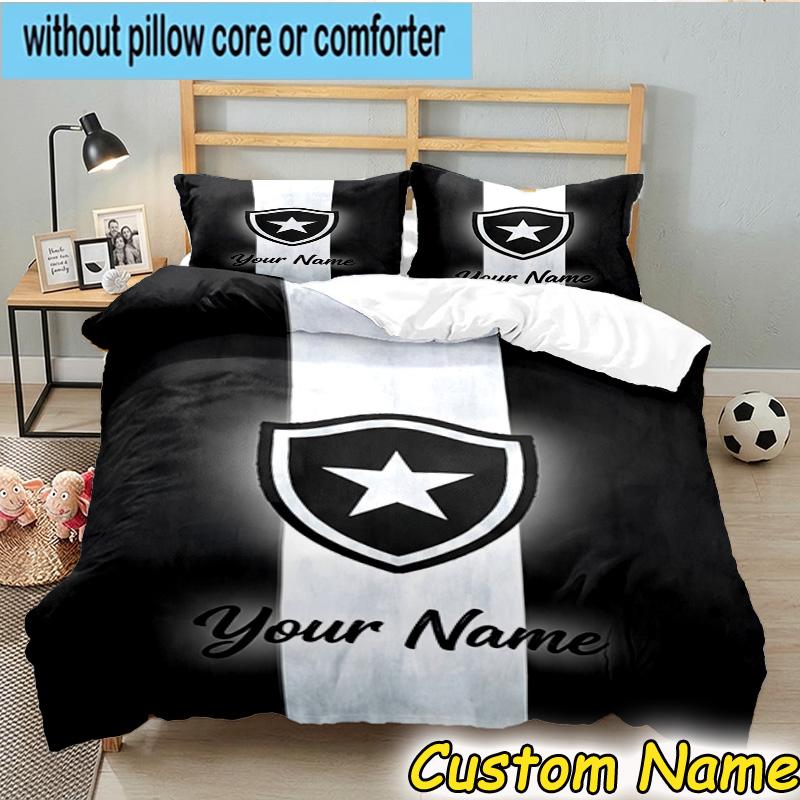 Custom Name Botafogo de Futebol Bedding Set 3PCS Duvet Cover Closure Includes 1 Duvet Cover & 2 Pillowcases for All Seasons Bedroom Decor