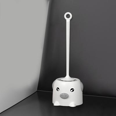 Set Spazzolino da WC Setole Morbide Manico Esteso Stile Cartone Animato Pulizia Scrubber WC con Base per