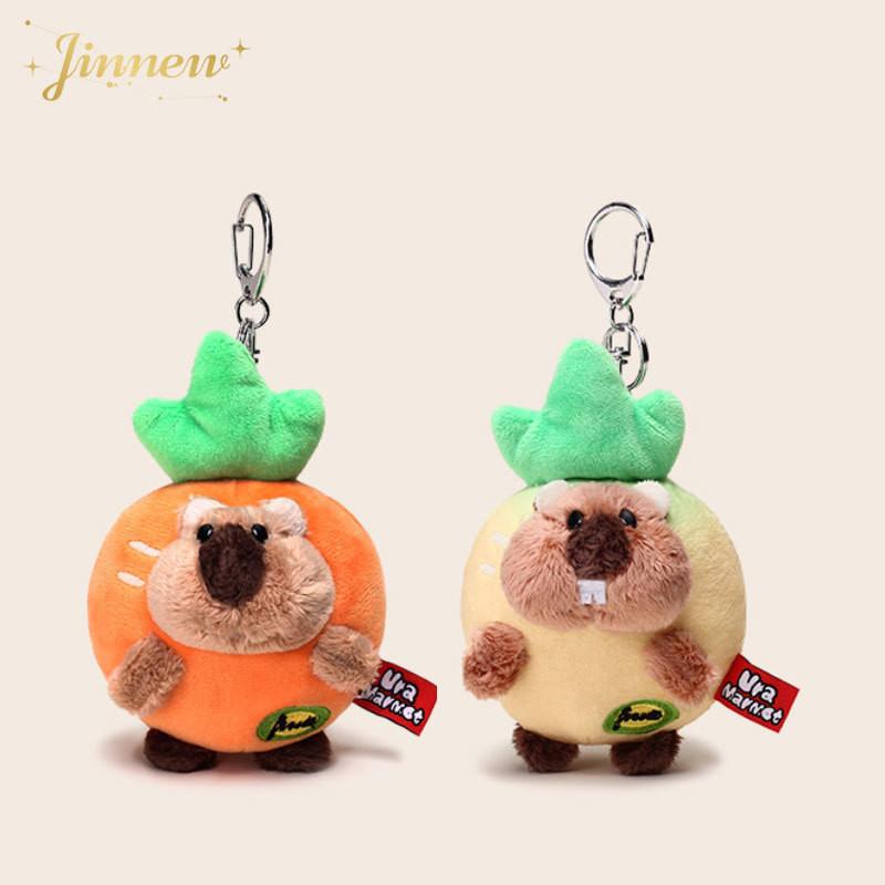 Carrot Ural Marmot Groundhog Plush Keychain Pendant Cartoon Style For Gift Kids