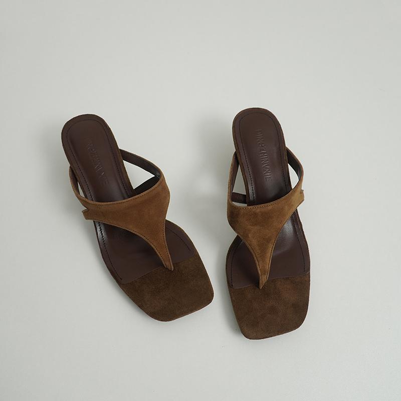 

Fashion Retro Style Summer Clip Toe Women Slippers Fashion Low Heel Dress Shoes Ladies Outdoor Concise Sandalias · 35 кофейный