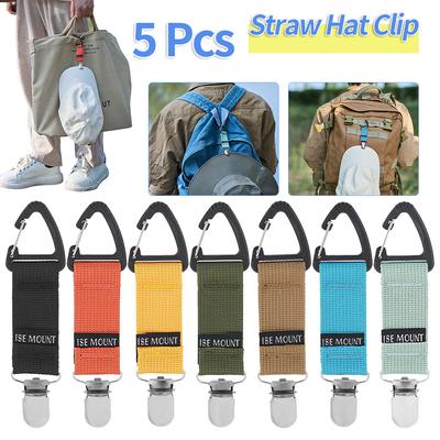 5Pcs Travel Leather Hat Clip Outdoor Backpack Luggage Storage Bag Leather Hat Clip Multifunctional Straw Hat Clip Hat Accessory