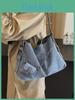 Vintage Denim Crossbody Bag For Daily Use With Polyester Lining And Top Stitching