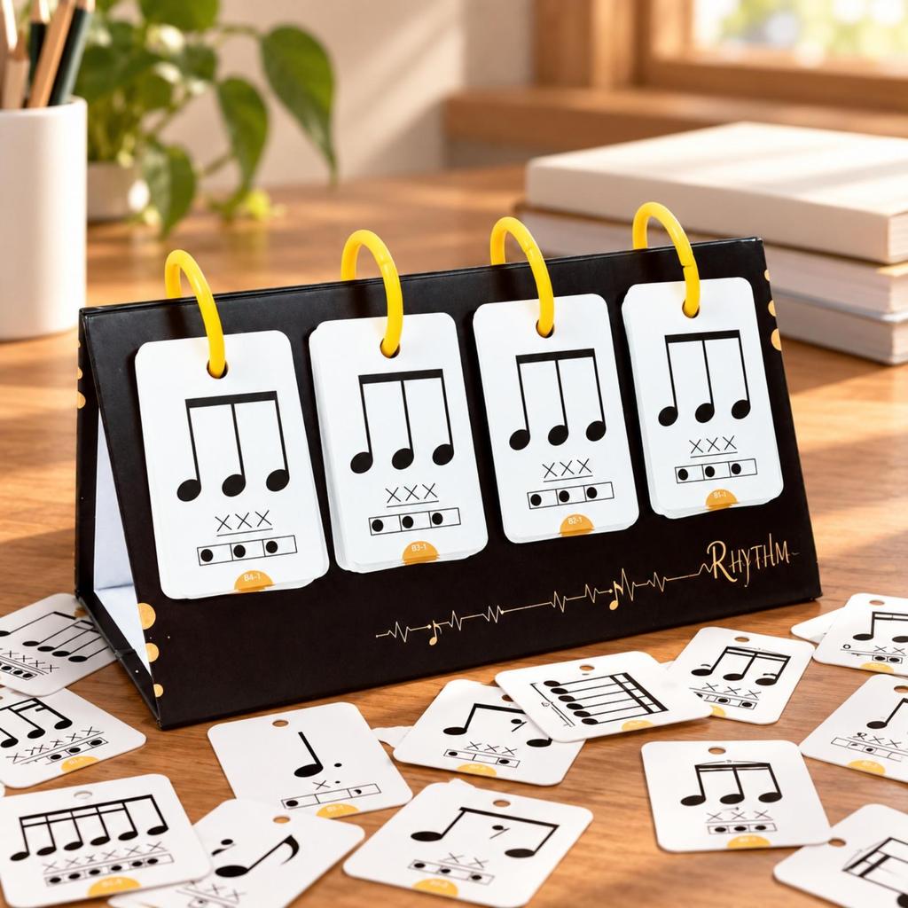72 Stück Musik-Lernkarten mit Display-Tafel Visuelle Erkennung Pädagogisch