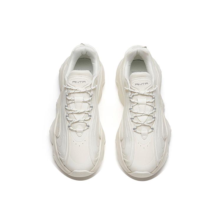 New ANTA Life Collection Chunky Sneakers Women's Low Top Ivory White/Silver 122148895R-1