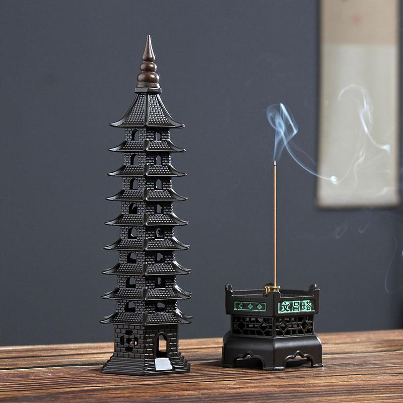YXY Nine Layer God of Literature Tower Incense Burner Metal 31cm Apply Stick Incense Holder for Zen Home Decor High-end Gifts X1