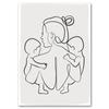 Linea astratta mamma bambino mano cuore minimalista arte murale tela pittura nordica poster e stampe quadri da parete decorazioni per la camera dei bambini