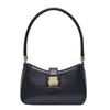 Shoulder Bags For Women Solid Color PU Leather 2024 Trend Lock Handbags Small Purse Hand Lady Designer Zipper Clutch