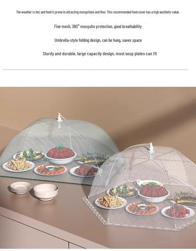 Foldable Dining Table Dustproof & Flyproof Food Cover Lid