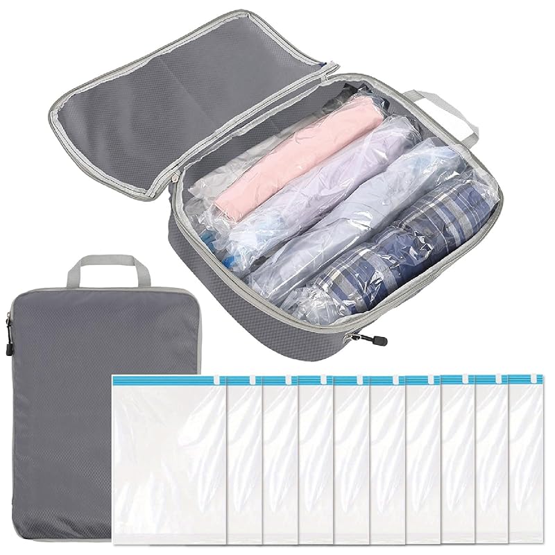 

FISH-BOMB trip compression bag 10 pieces pouch set Convenient goods large size (gray)