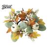 Thanksgiving Table Centerpieces Fall Maple Leaf Candle Ring Autumn Pillar Wreath Artificial Holder for Harvest Party Centerpiece Theme Supplies
