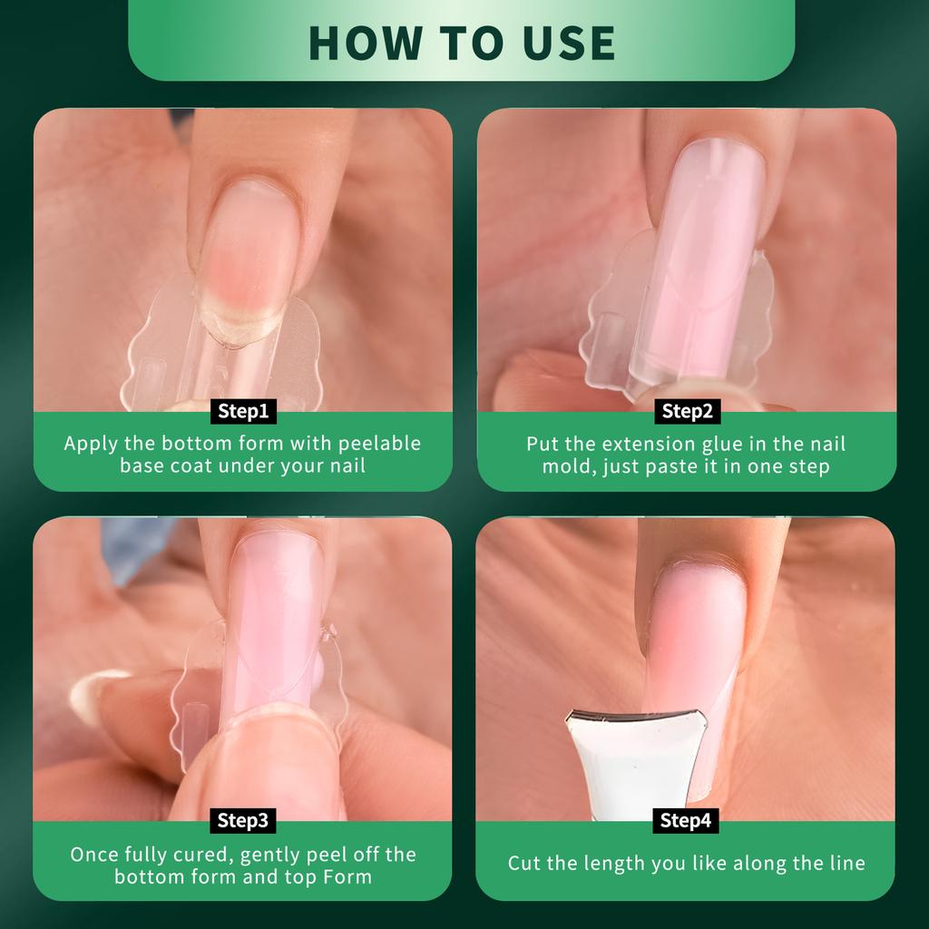 French Manicure Extension Mold Frosted Inner Layer/glossy Outer Layer Paint-free Snap-on Design Built-in C-shaped Curve Professional Nail Shaping Tool