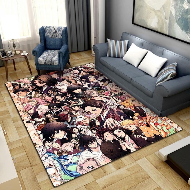 Demon Slayer Anime Non-Slip Rug Carpet Larget Floor Mat Bedroom Home Decor LXRa14