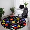 1 Stück Teppich mit Blumenmuster, Runder rutschfester langlebiger großer Büroteppich, Geeignet für das Büro