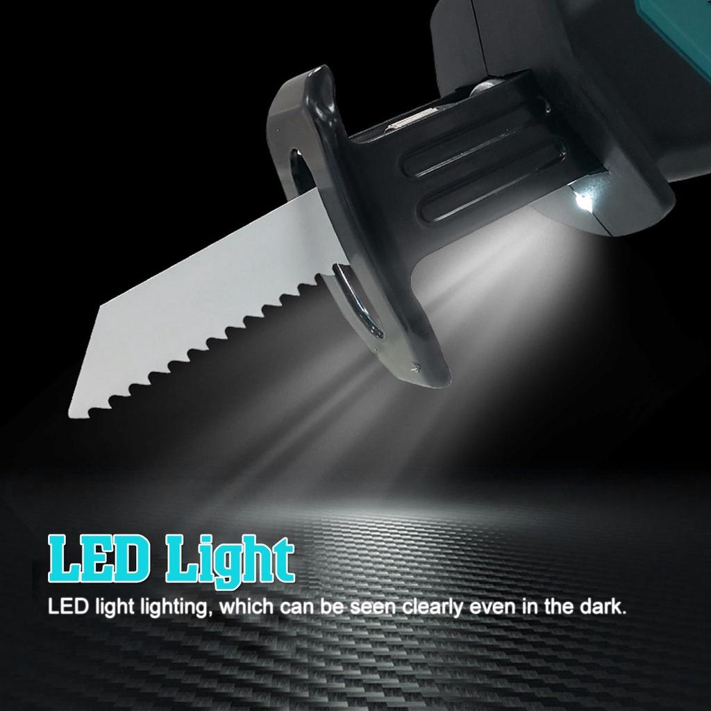 98VF Green Cordless Reciprocating Saw with 1/2pc Li-ion Battery 4 Blades Portable Rechargeable Metal Wood Cutting Tool