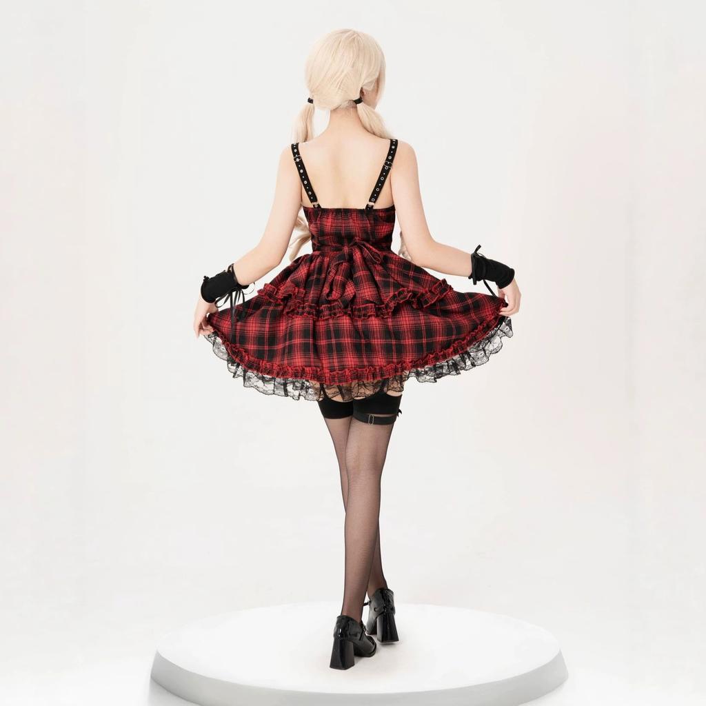 CosplayS-XL Halloween Subculture Gothic Sweet Cool Style Suspender Lolita Cross Cake Dress Stage Costume