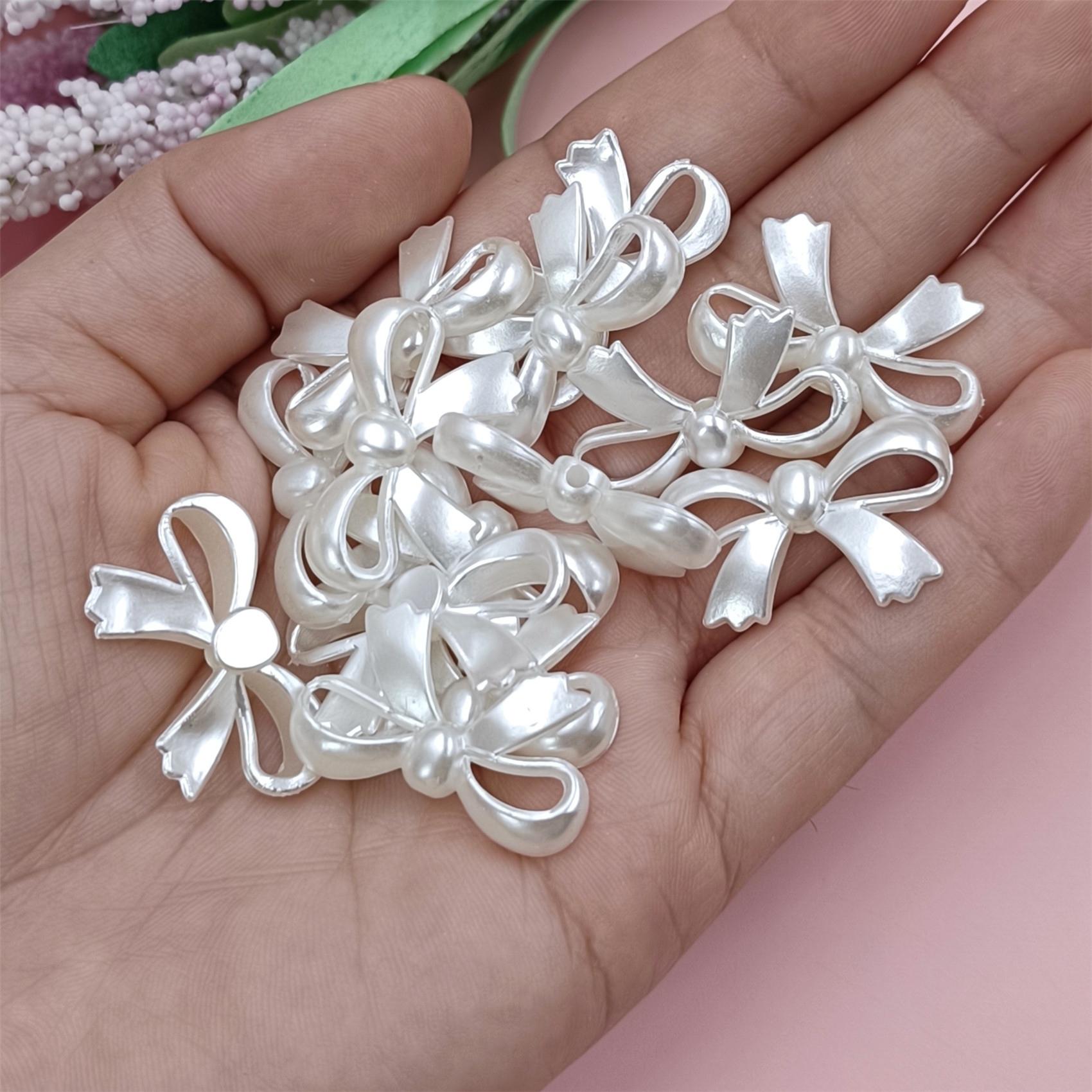 

100 шт. искусственный жемчуг, акриловые бусины с отверстием, АБС-пластик, серьги, аксессуары, сделай сам, лента ручной работы, ожерелье с бантом, изготовление ювелирных изделий, форма детского банта Style 4