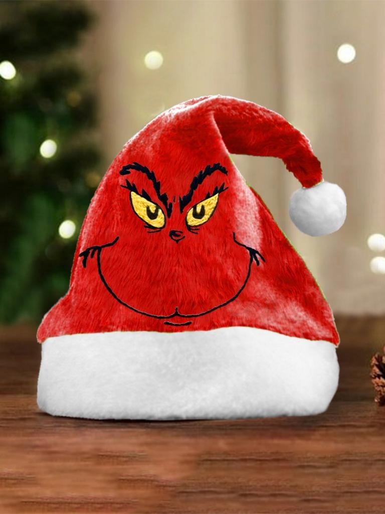 Grinch Christmas Hat With Thick Fleece For Winter Holiday Celebrations