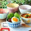 Colorful Living Mino Scandinavian 5 Pattern Made In Diameter Microwave Dishwasher Ceramic Stylish Bowl, Ware, Flower, Set, Japan, 12.5cm, 480ml, Bowl,