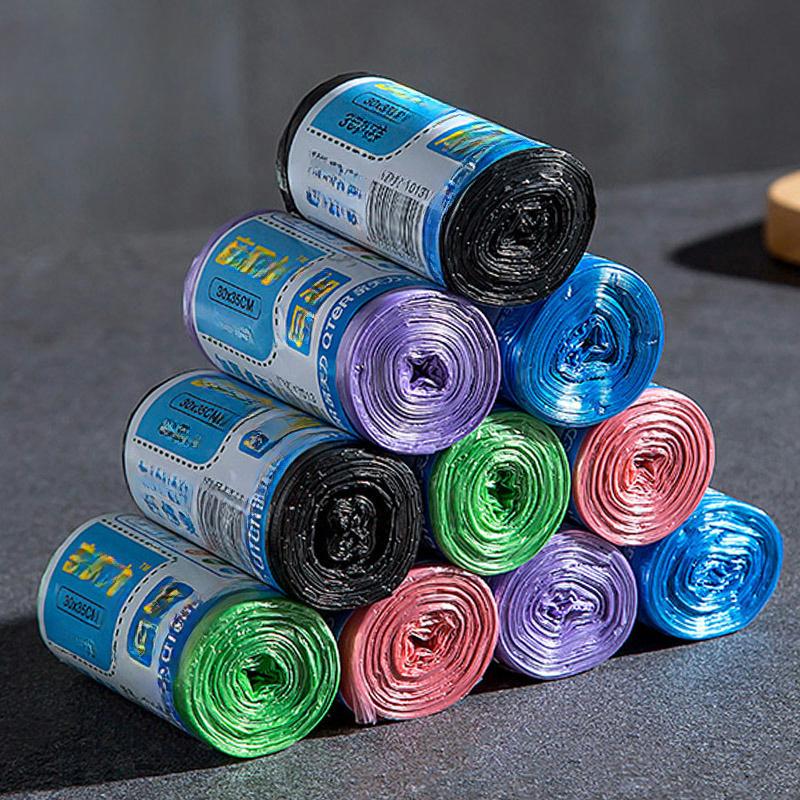 Kalınlaştırılmış Tek Kullanımlık Mini Plastik Poşetler - Ofis, Ev, Araba, Küçük Kedi Kumu Çöp Kovası için 30'lu 1 Rulo Masaüstü Küçük Çöp Poşeti