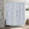 Blue and White Striped Shower Curtain Waterproof Fabric High-Quality Bath Accessories for Home Decor Large Size (180x235cm)