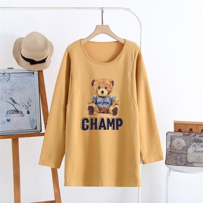 Maternity Long Sleeve Nursing Top - Stylish Spring & Autumn Wear for Postpartum and Breastfeeding Moms