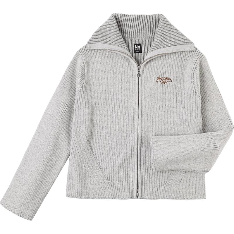 

Lee Women s Two-Tone High-Collar Zip Cardigan Sweater L