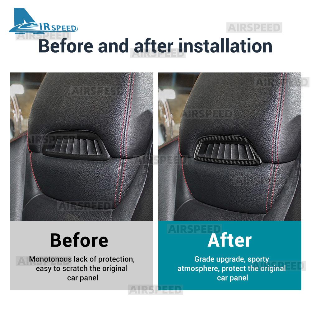For Mercedes Benz SLK R172 2011-2015 2016 SLC 2016-2020 Car Seat Headrest Panel Interior Real Soft Carbon Fiber Trim Sticker