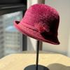 Autumn and Winter Woolen Women's Fisherman's Hat Korean Style Mother's Hat Plus Velvet Thick Warm Cotton Basin Hat for Middle Aged and Elderly People