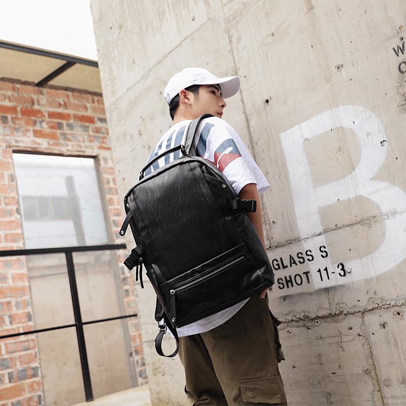 Zaino studente di grande capacità uomini PU pelle impermeabile sport  all'aperto borsa da viaggio borsa per computer acquista in modo economico —  spedizione gratuita, recensioni reali con foto — Joom