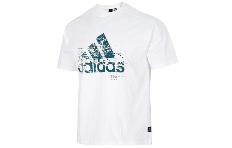 Adidas T Shirts Men s White Crew Neck Moderate Straight Fit HD0050 L
