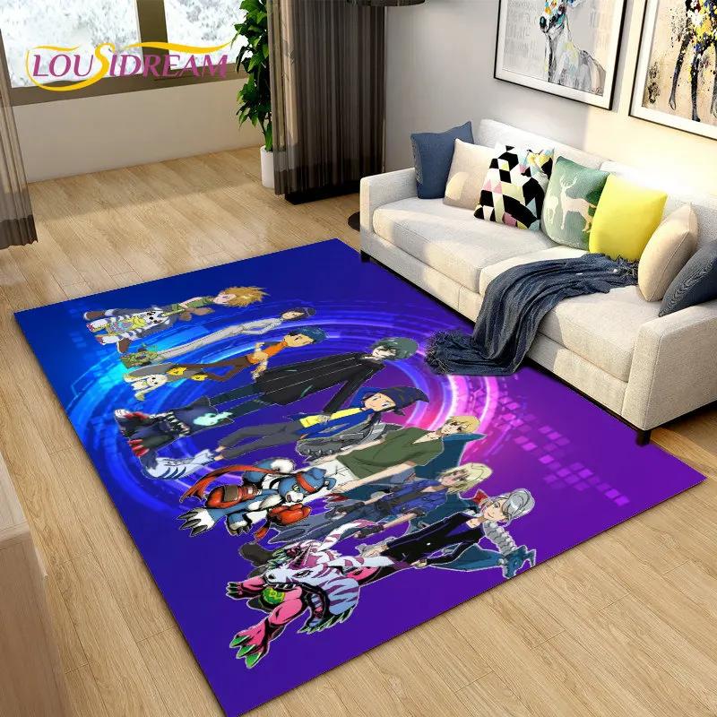Digimon Adventure Cartoon Area Rug Large,Carpet Rug for Living Room Bedroom Sofa Doormat Decoration, Non-slip Floor Mat Cover 3D